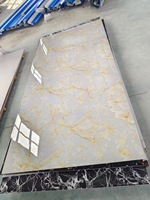 Chine Usine 1220x2440mm Haute Brillant PVC Marbre Feuille Imperméable Mur Intérieur Panneau Matériel pour Hôtels et Villas