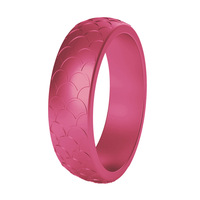 Vente en gros de bagues de mariage en silicone en forme d'écailles de poisson, nouvelle conception, style décontracté/sportif, bague personnalisée pour homme et femme