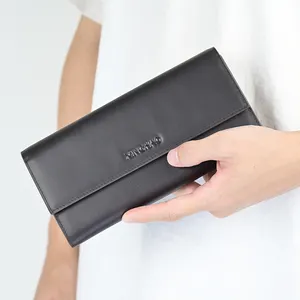 High End Black Long Clutch Wallet Ladies Wallets And Purses Slim Long Wallet