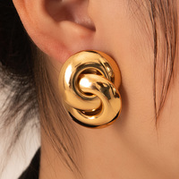 Boucles d'oreilles clous en acier inoxydable 316L plaqué or 18 carats, design élégant et original, résistantes au ternissement, bijoux de mode pour femmes