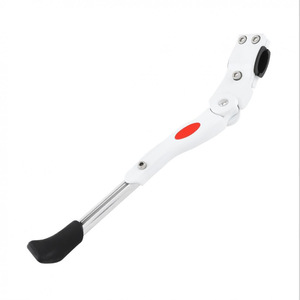 Béquille latérale pour vélo de montagne en alliage d'aluminium, longueur réglable de 32 à 40 cm, ajustement universel, noir et blanc - Product Image 5