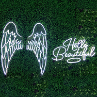 Enseigne néon LED 3D flexible personnalisée en forme d'ailes d'ange pour la décoration