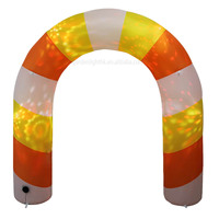 Arco Inflable de 10 Pies para Fiestas con Luces LED, Resistente al Agua, Ecológico, con Clasificación IP44, Control Manual, Luces Disco con Rayas de Colores para Exteriores