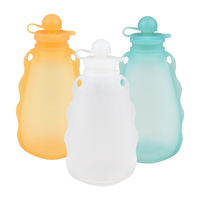 Conteneur d'alimentation extérieur pour bébé, pochette alimentaire réutilisable en silicone, distributeur à double poignée, qualité alimentaire pour purée de tout-petit