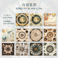 30 pcs/pack Matériel Papier Étoile Fantasy Série Phase de Lune Thème Manuel DIY Décoration Soulignement