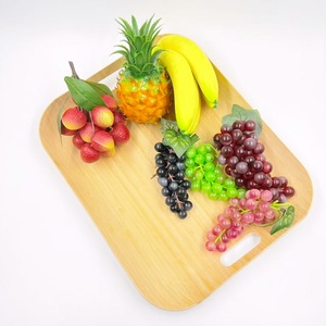Rectangular Bamboo Non Slip <b>Tray</b> 45x36x4cm With Handles For Serving Pastries Cakes <b>Snacks</b> Desserts Tabletop Use - Product Image 1
