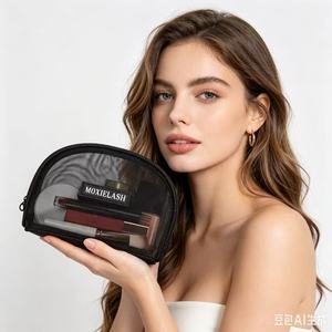 Bolsa de Maquillaje Portátil de Viaje, Bolsa de Aseo Duradera, Bolsa de Cosméticos con Cierre de Malla y Logotipo Personalizado para Mujer - Product Image 3