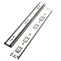 Glissière de tiroir à trois sections en acier inoxydable, à roulement à billes, silencieuse et renforcée, pour meubles et armoires à vêtements, avec rail latéral de 42 mm de large, modèle épaissi