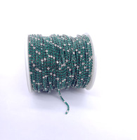 Chaîne en acier inoxydable argenté imperméable de 2 mm avec cristaux en strass pour la fabrication de colliers et de bracelets