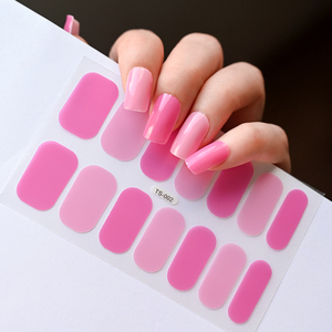 14 puntas de colores sólidos, tiras adhesivas de esmalte de uñas completas, envolturas de uñas rosas/Rojas/azules/amarillas, calcomanías de Gel autoadhesivas para uñas, sin lámpara curada - Product Image 5