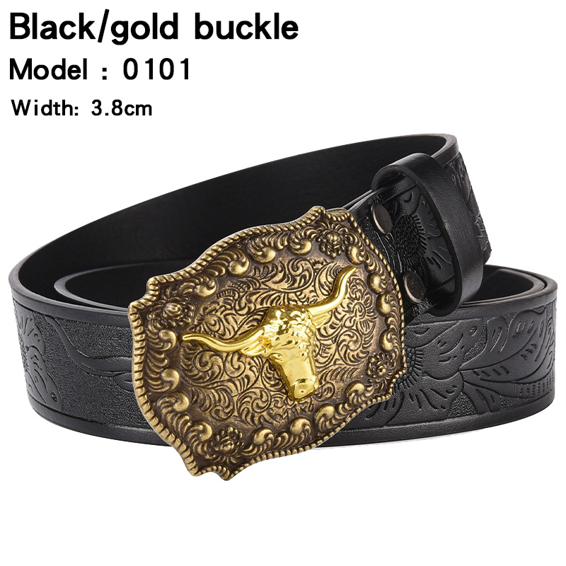 Black gold buckle - 120cm
