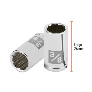 Truper Set di 6 unità 3/8 \ "presa 12 poli 1/4 \" 3/8 quadrati \ "Dado con 6 unità - Product Image 3