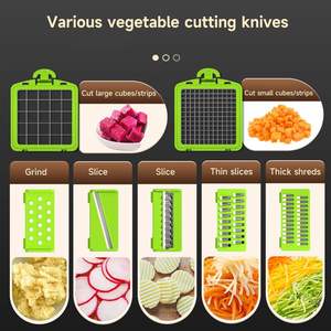 Hot Sale Manual Multifunctional Plastic <b>Vegetable</b> <b>Cutter</b> Food Dicer Onion Chopper Mandoline Fruits Slicer Grater Stainless Steel - Product Image 3