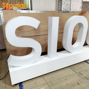 사용자 정의 LED 데스크 탑 채널 사인 무료 스탠딩 테이블 사인 광고 카운터 디스플레이 로고 아크릴 편지 사인 - Product Image 4