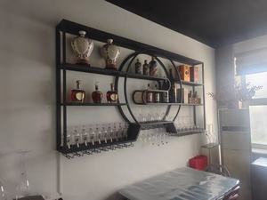 カスタマイズ可能な中国式壁取り付けワインラック新しい家庭用家具パネルスタイルの鉄のサポート - Product Image 6