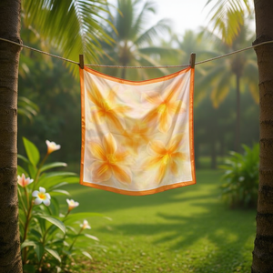 Foulard quadrato piccolo con sfumature di frangipani 70x70 cm per donna, accessorio moda - Product Image 2