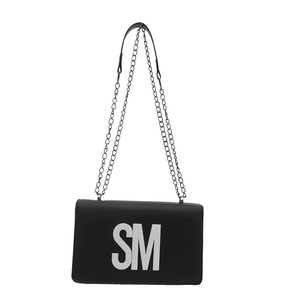 Travel Work Purse <strong>Handbags</strong> Women's <strong>Small</strong> Letters <strong>Black</strong> Messenger Bag White Chain Strap Shoulder Bag Personality Crossbody Flap - Product Image 6