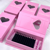 Fadvan Cils individuels en cachemire, fournitures d'extensions de cils, plateaux de cils personnalisés C D, extensions de cils en cachemire noir mat, courbure L