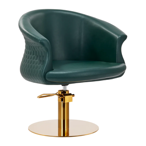 Sillón de Barbería Hidráulico Verde, Silla de Estilismo Ajustable en Altura, Mueble de Salón Portátil - Product Image 1