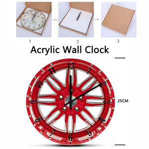 <span class=keywords><strong>Reloj</strong></span> de Pared de Estudio con Diseño de Neumático Estilo Europeo Personalizado, <span class=keywords><strong>Reloj</strong></span> Creativo de Acrílico con Forma de <span class=keywords><strong>Coche</strong></span>, Silencioso, Decorativo para Dormitorio y Sala de Estar - Product Image 6