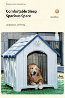 Nichoir extérieur pour chien : résistant à la pluie et au soleil, coupe-vent pour l'hiver. pour chiens de taille moyenne à grande. Villa spacieuse, toutes saisons, style villa