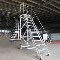 Échelle mobile en aluminium à hauteur réglable - Échelle de travail robuste de 300 kg