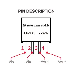 B1205S-2WR3 2W 12V ถึง3.3V/5V/9V/12V/15V/24V ตัวแปลงไฟขนาดเล็กแยกประสิทธิภาพ90%