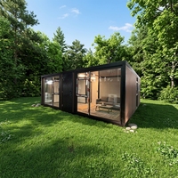 Maison conteneur extensible de 20 pieds sur roues, maisons modulaires préfabriquées modernes avec escalier pour usage en villa et hôtel, expédiées aux États-Unis