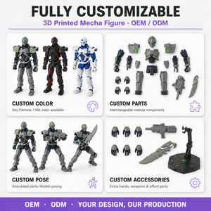 Cyber Mecha Warrior: Action Figure Robot Sci-Fi Stampato in 3D, Modello Articolato da Collezione, Giocattolo OEM ODM all'Ingrosso - Product Image 2