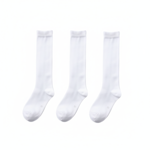 Calzini da studente in cotone 100% di alta qualità stile bianco Crew cavigliera semplice in maglia calzini sportivi per la primavera autunno - Product Image 1