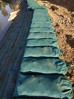 Sac géotextile en polypropylène non tissé résistant aux UV et aux déchirures, vert et noir, anti-vieillissement, pour projets de terrassement à long terme
