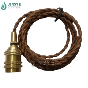 Portalampada <span class=keywords><strong>Vintage</strong></span> in Ottone Ramato E26 E27 con Anello per Paralume e Attacco Filettato - Product Image 1