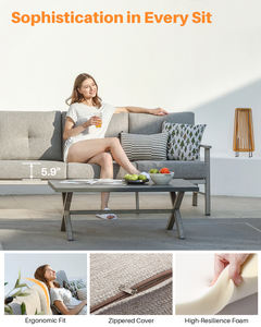 手作り2シーター超ぬいぐるみアルミ屋外ソファ防水クッションダイニングホテル用-あなたの完璧なオアシスを作成 - Product Image 5