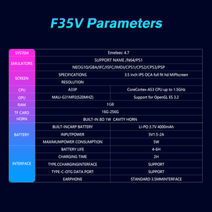 Consola <span class=keywords><strong>de</strong></span> <span class=keywords><strong>Juegos</strong></span> Portátil 2026 F35V con Pantalla IPS <span class=keywords><strong>de</strong></span> 3.5 Pulgadas, Más <span class=keywords><strong>de</strong></span> 30 Emuladores Clásicos, Sistema EE4.7, Consola <span class=keywords><strong>de</strong></span> <span class=keywords><strong>Juegos</strong></span> Retro Portátil - Product Image 6