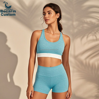 Ensembles de fitness et de sport personnalisés OEM pour femmes, leggings de yoga à séchage rapide, magnifique dos, ensembles de gymnastique ajustés et nus pour femmes