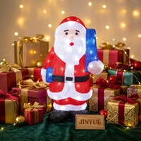 Figurine en acrylique 3D LED lumineuse motif Père Noël, panneau Stop, étanche IP44, décoration extérieure pour jardin et cour