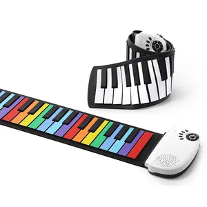 Silicon cuộn lên bàn phím đàn piano Mini Bàn phím điện tử cuộn lên bàn phím đàn piano