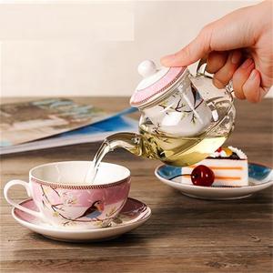 ชุดน้ำชายามบ่ายแบบเรียบง่ายหม้อเซรามิกลายดอกไม้และนกสีน้ำเงิน - Product Image 2