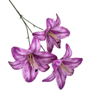 Cao cấp <span class=keywords><strong>3D</strong></span> in 3-đầu Lily chỉnh trang hội trường đám cưới mô phỏng hoa nhân tạo Hoa Giả Hoa Băng - Product Image 6