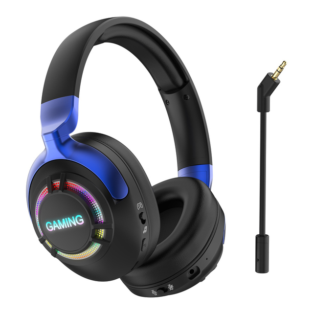 Ultra Stable Adjustable Headband Detachable Mic Rgb Light Gaming Headphones Wireless Bluetooth Headset