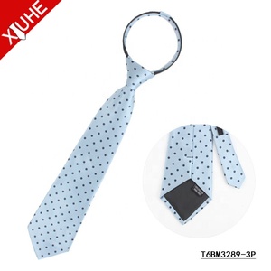 Alta calidad guapo de la <span class=keywords><strong>boda</strong></span> de los hombres corbata tejido Polka Dot cremallera lazos corbata para la <span class=keywords><strong>etiqueta</strong></span> personalizada - Product Image 4
