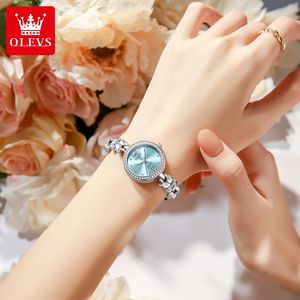 OLEVS 5679 <span class=keywords><strong>Montre</strong></span> à quartz élégante en acier inoxydable de luxe avec logo personnalisé Odm, calendrier diamant, étanche, lumineuse pour <span class=keywords><strong>femme</strong></span> - Product Image 4