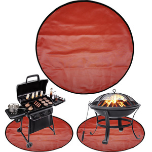 39 Inch Round Fireproof Grill <b>Mat</b> Fiberglass Heat Resistant Outdoor BBQ <b>Fire</b> Pit Pad - Product Image 1
