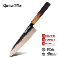 Couteau de chef japonais Kitchenbliss haut de gamme VG10 Gyuto, couteau à trancher aiguisé, 33 couches de cuivre Damas, couteaux de cuisine