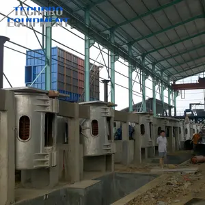 TECHPRO medium frequency induction furnace 300kw cast iron melting induction furnace price