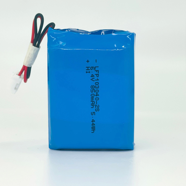 LFP 103040-2S 6.4V 850mAh Lifepo4 Rechargeable Battery Pack Lithium Iron Phosphate Batteries