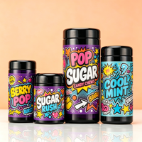 Sacs Mylar personnalisés avec boîte, pots en verre UV noir avec couvercles pour emballage de bonbons, biscuits, gommes, herbes et fleurs (3,5g, 7g, 14g, 100ml, 150ml)
