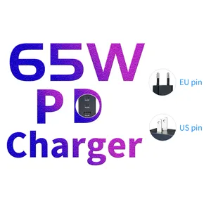 Chargeur 65W Type C 3 Ports Power Adapter Trio Original Super Fast Charger USB C PD Charger pour Samsung Galaxy S22 S22 + Ultra