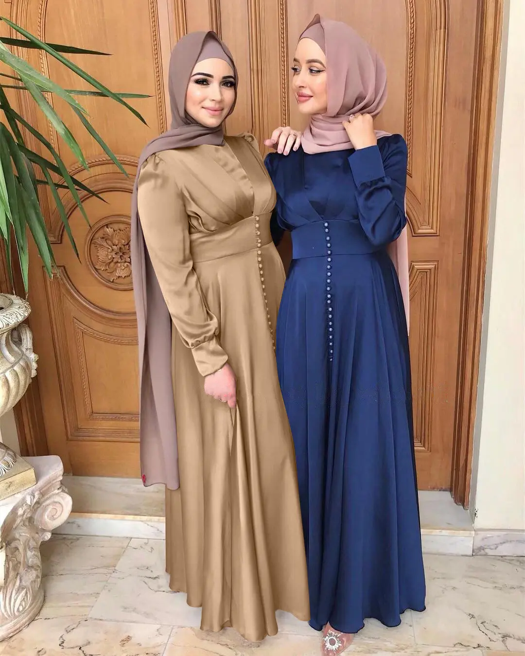 Produsen gaun panjang Kaftan Modern Turki Muslim Timur Tengah Turki Wanita Abaya Dubai pakaian Islami grosir