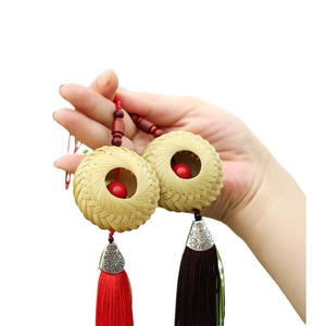 Handmade Bamboo Woven <b>Car</b> Pendant Resin Material Decorative <b>Ornament</b> For <b>Car</b> Interior Gift - Product Image 5